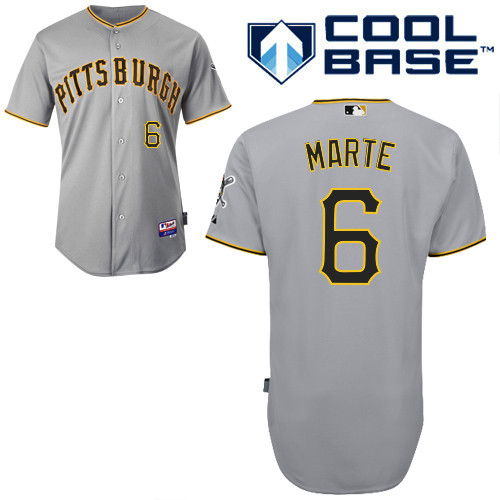 Starling Marte #6 MLB Jersey-Pittsburgh Pirates Men's Authentic Road Gray Cool Base Baseball Jersey